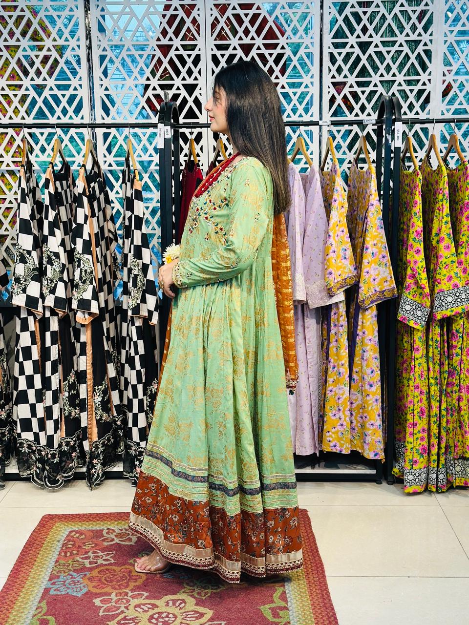 3 Pcs Festive Luxury Outfit Long Frock