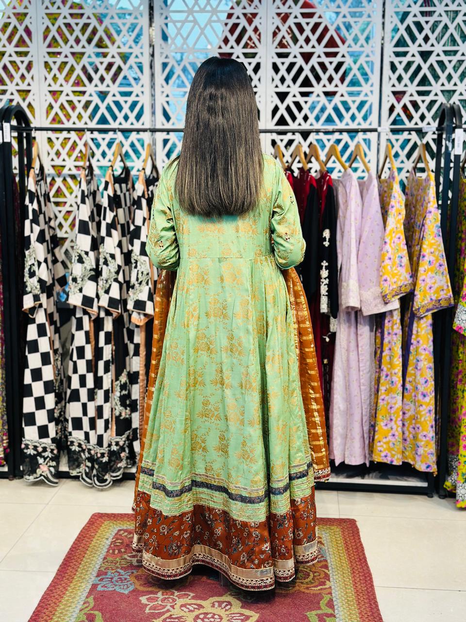 3 Pcs Festive Luxury Outfit Long Frock