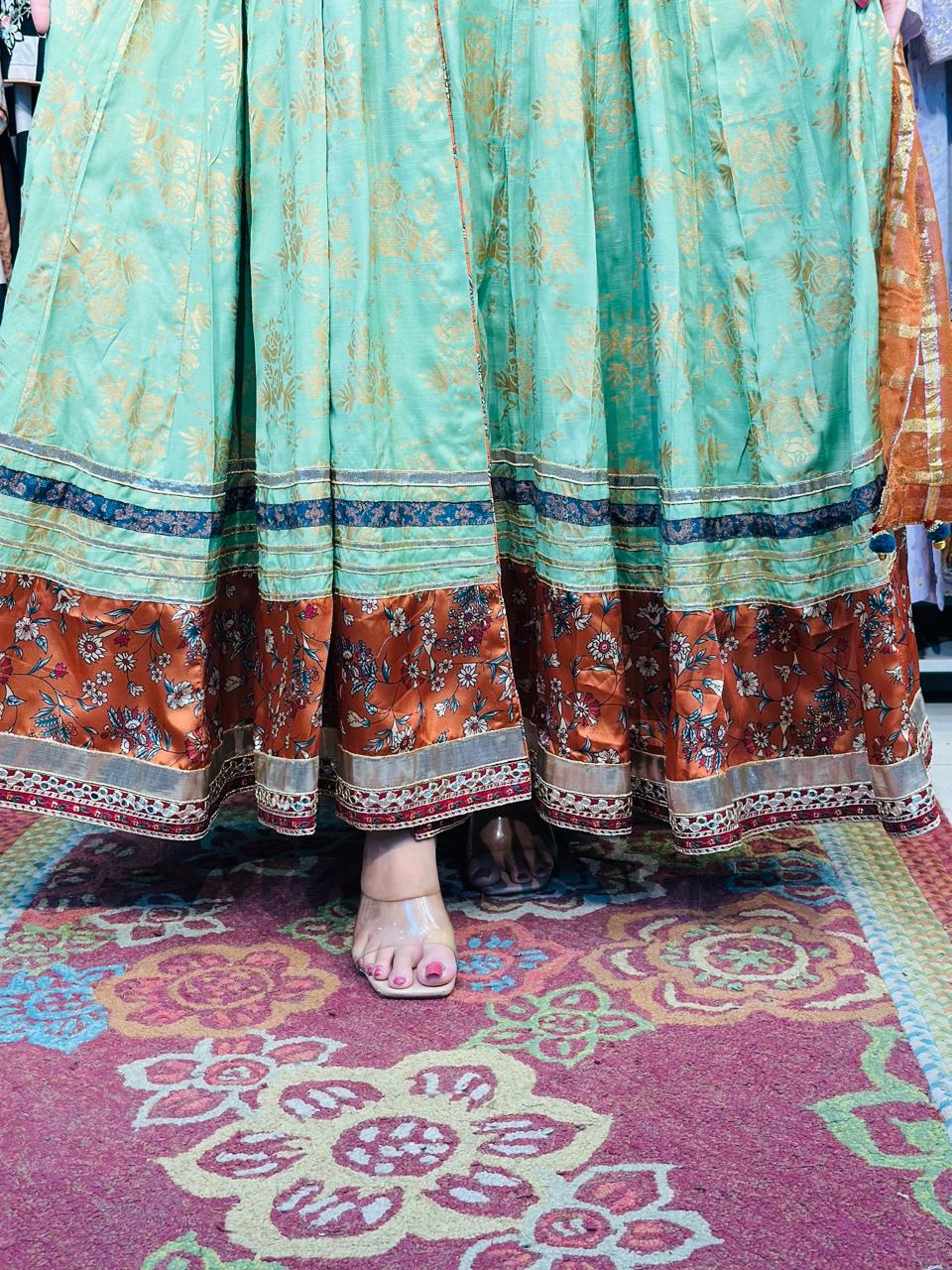 3 Pcs Festive Luxury Outfit Long Frock