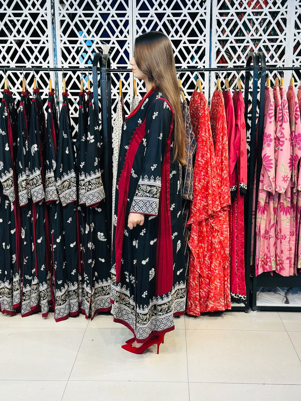 2 Pcs Black & Maroon A-line Frock