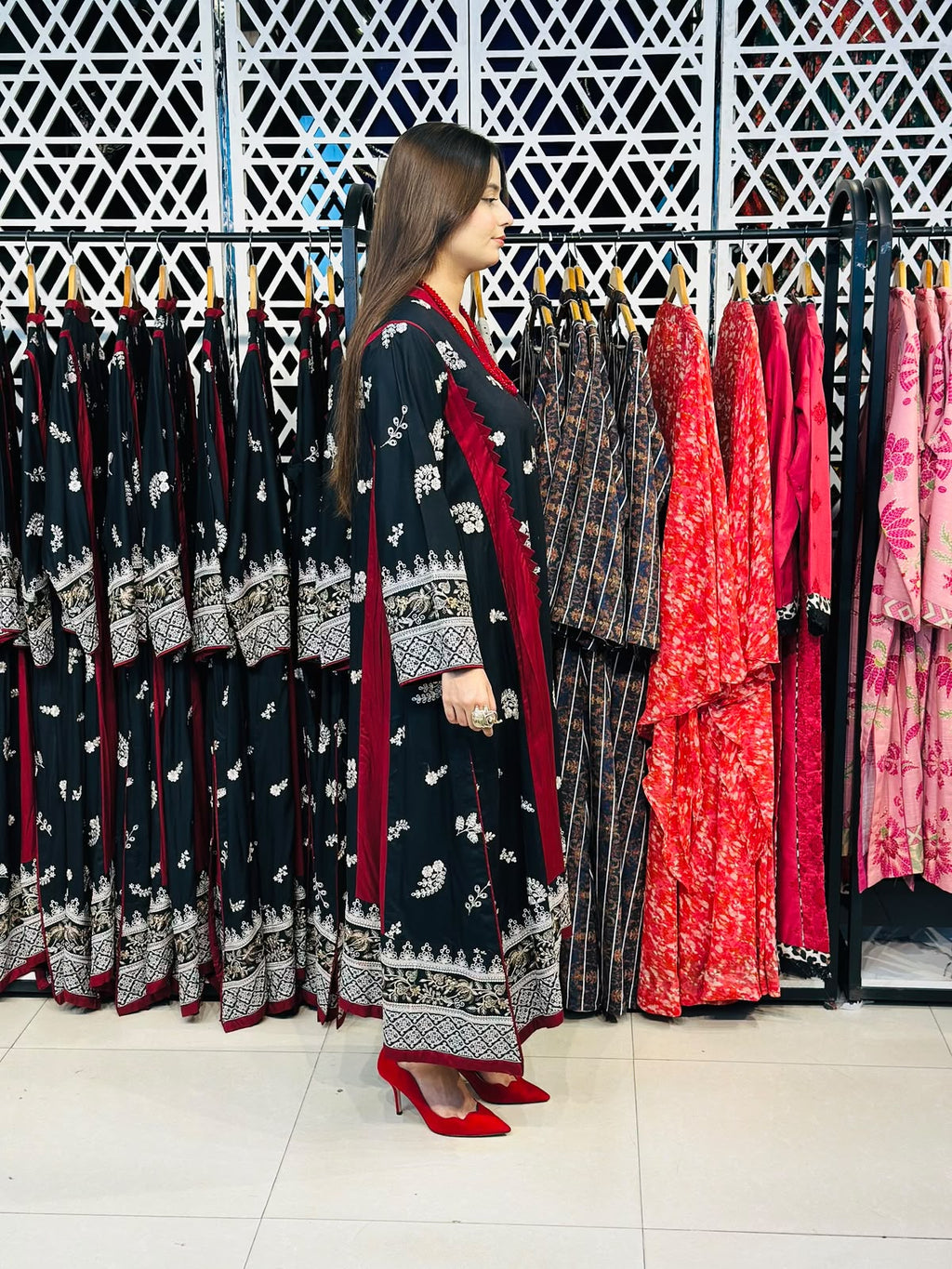 2 Pcs Black & Maroon A-line Frock