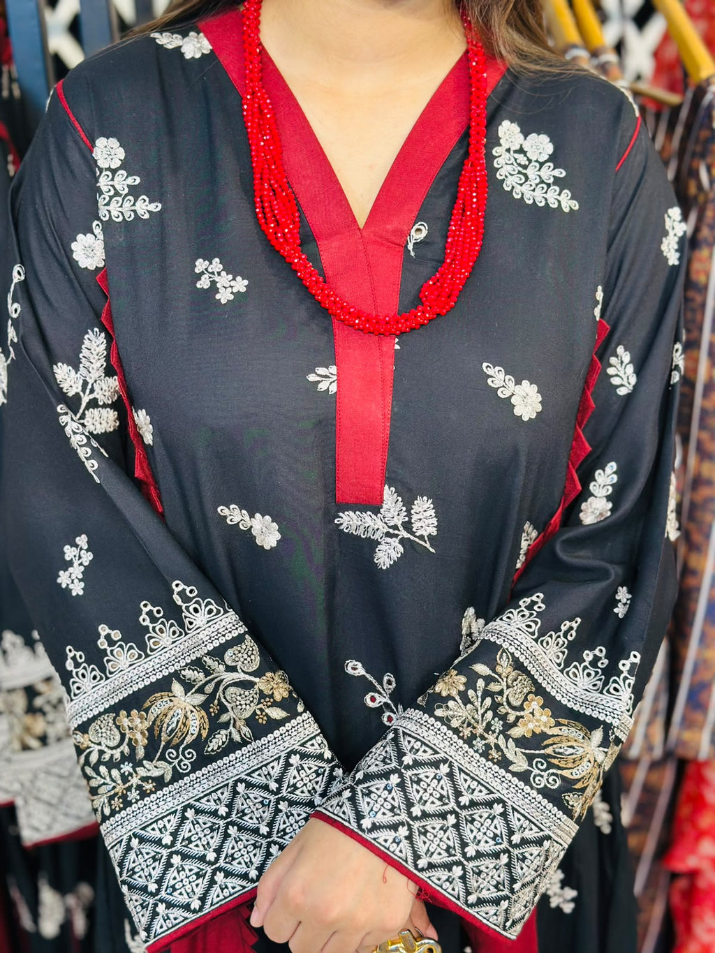 2 Pcs Black & Maroon A-line Frock