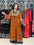 2 Pcs Rust floral with a royal Afghani touch Frock