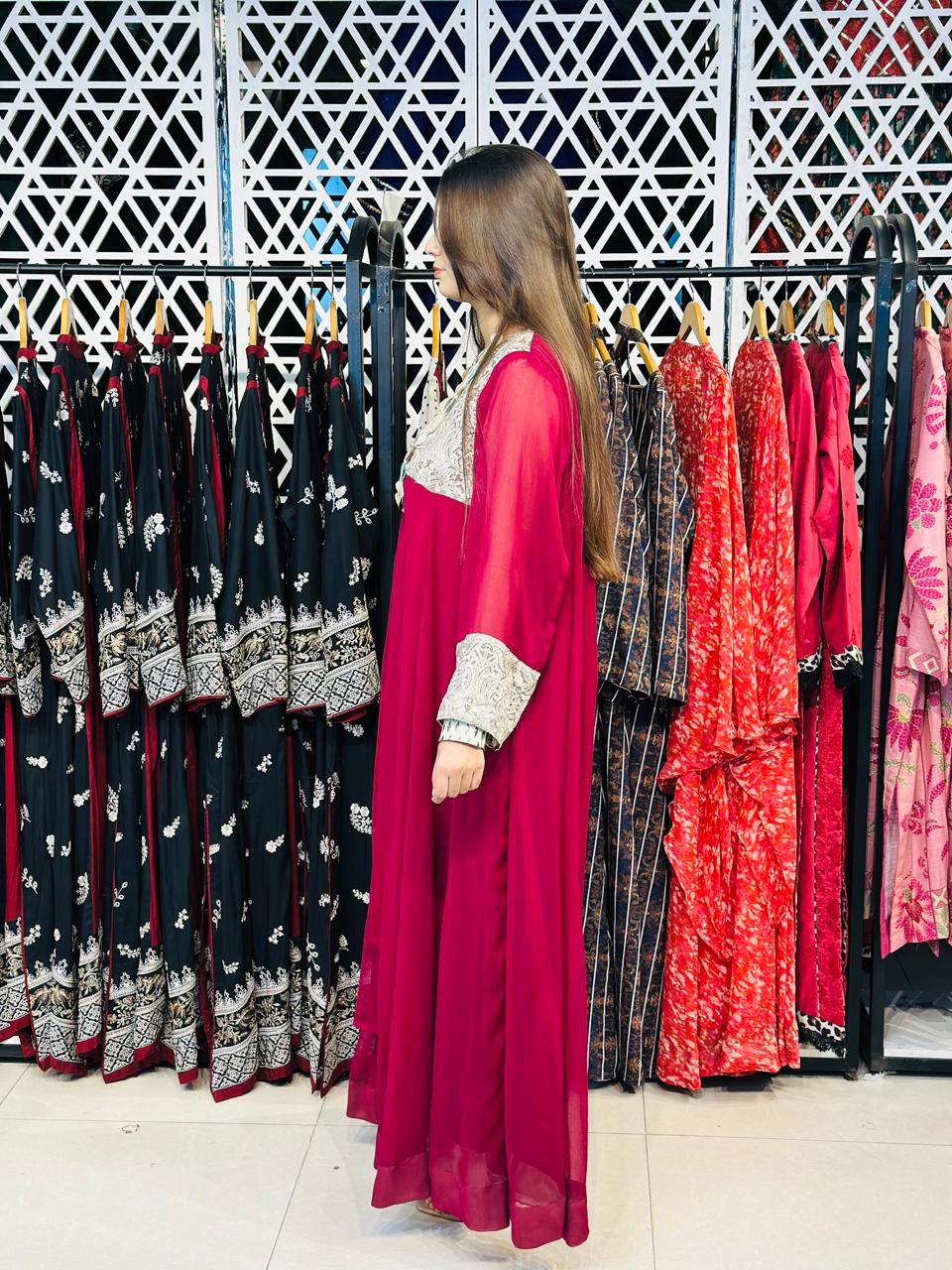 2 Pcs Semi Festive Chiffon Frock