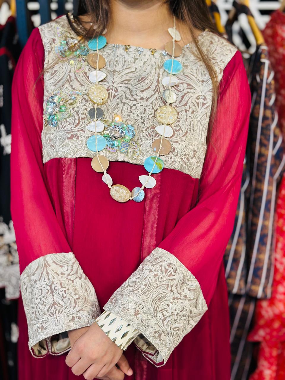 2 Pcs Semi Festive Chiffon Frock