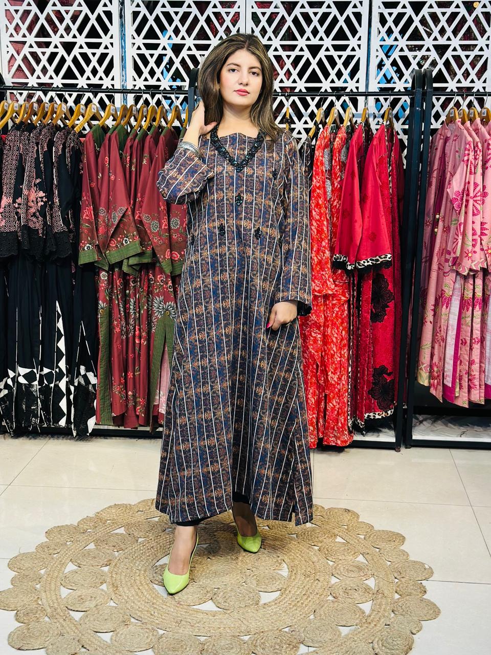2 Pcs Handmade designer kaftan in a warm Marina fabric