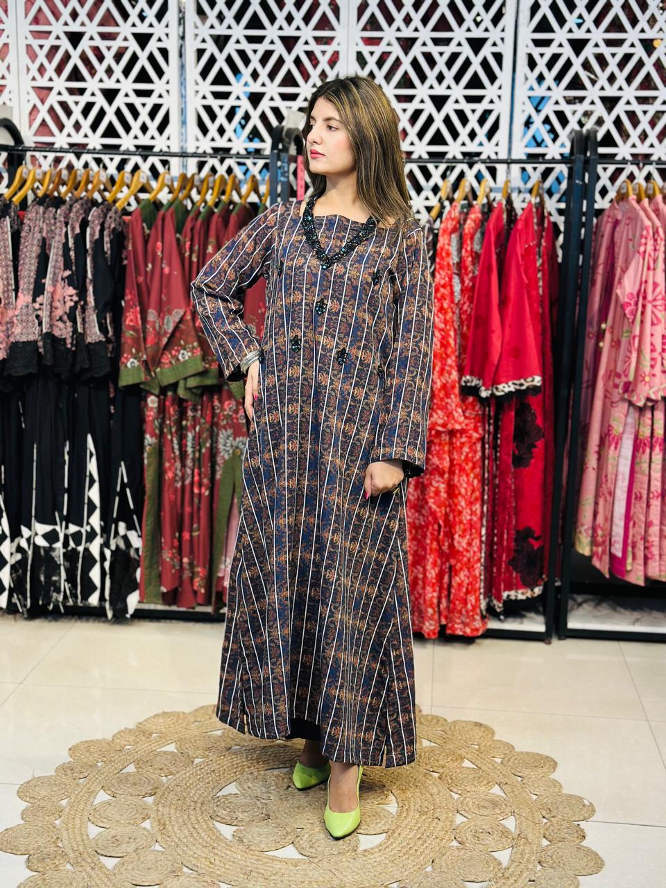 2 Pcs Handmade designer kaftan in a warm Marina fabric