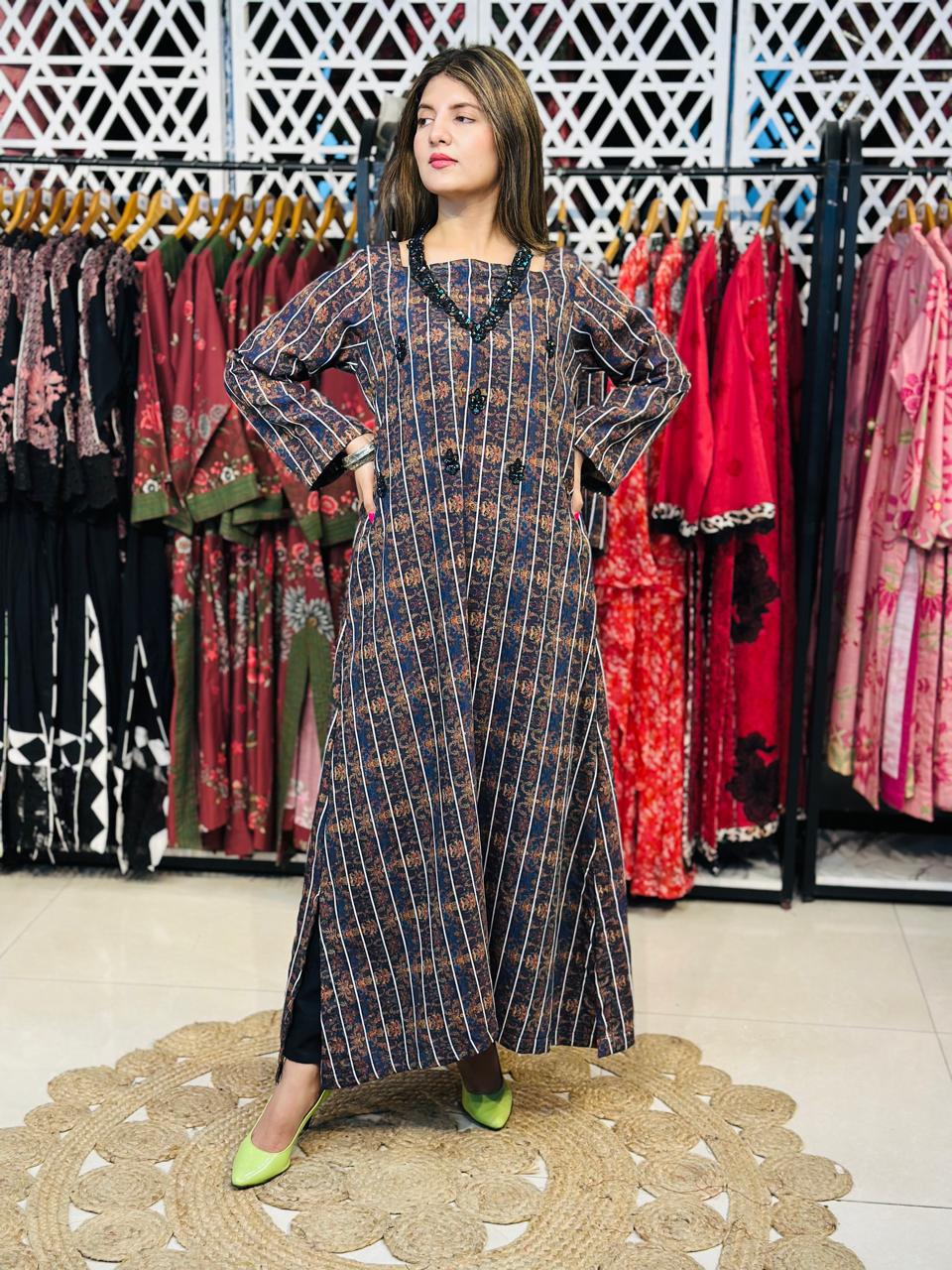2 Pcs Handmade designer kaftan in a warm Marina fabric
